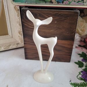 Vintage Elegant White Deer Ceramic Figurine